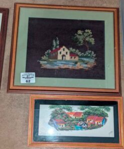Framed Needlepoint & Nicaraguo art signed by artist "Goya"