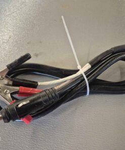 Male cigarette lighter plug with length of wire and clamps