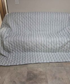 comforter with green and blue lines king size