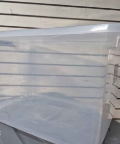 Sterlite 62 l clear with locking lid purple latch ....LID HAS CRACK