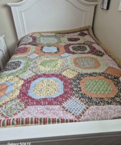 Queen sized or larger multi colors patchwork quilt