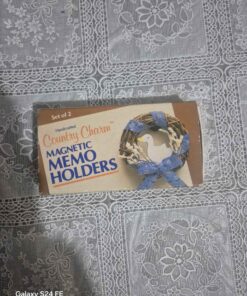 set of 2 country charm magnetic memo holders