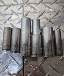 6 assorted metric deep sockets