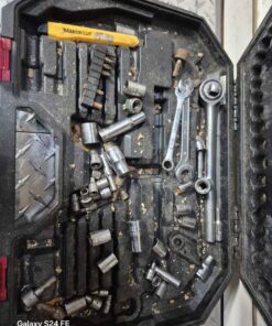 Assorted sockets etc in black case