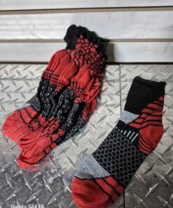 9 pair red black socks