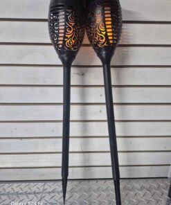 Black decorative flickering solar light