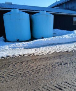 3000 Gallon Blue Water Tank - Tank on the Left