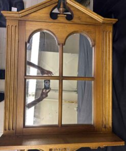 511 - Pine wall mirror with engraved design