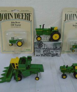 John Deere 4010 1/43 scale National Farm Toy Show 1993; John Deere 95 Combine, 5020, 2510 and 520 1/64 scale