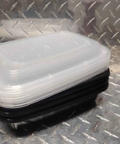 6 black microwave container with lids