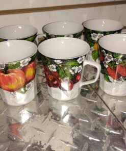 Qty 6 fruit design coffee mugs