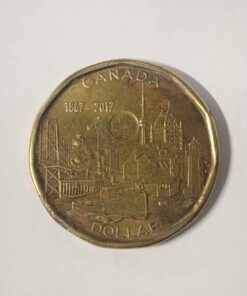 1867- 2017 anniversary Loonie unique marbling effects