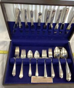 12 Place Setting chest of Flatware "June" pattern by Oneida Community Tudor Plate