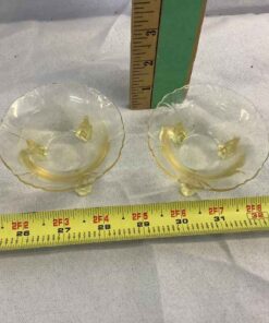 Heisey Vintage yellow glass nut dishes