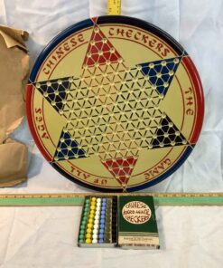 Metal Chinese Checkers board with game pieces