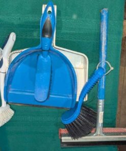 Hand brooms, squeegee, dust pans