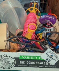 Screwdrivers, hand saw, masking tape, string line, etc