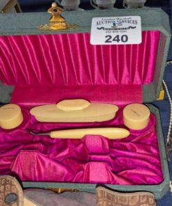 Vintage French Ivory travel grooming kit