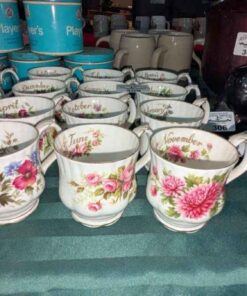 Royal Albert Flower of the month Tea cups and saucers