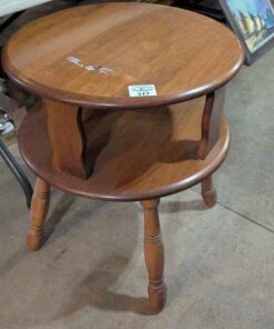 Roxton Style Round Two Tiered wooden table