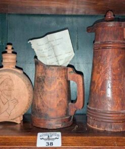 Antique Wooden Stein/carafe & Canteen