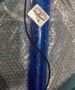 Blue glass rolling pin with overlay