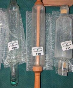 Clear glass rolling pin with wood handles