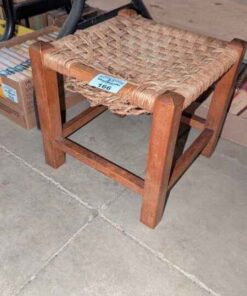 Wooden foot stool/Woven seat
