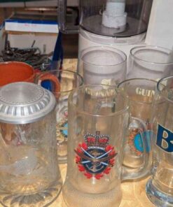 Bar glasses, steins