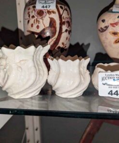 Belleek bowls with raised pattern