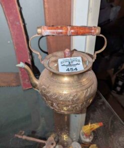 Brass etched copper kettle