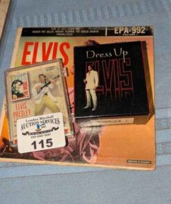 Elvis Presley Miniature paper doll, Hobby cards & 45sp record album