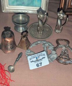 Metallic Headstall medallion, cat statues, bells, etc