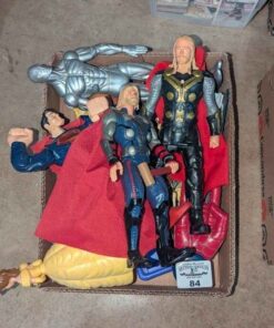 Thor, Superman, Belle and assorted dolls