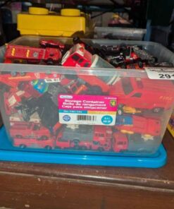 Storage container, model cars, firetrucks, etc