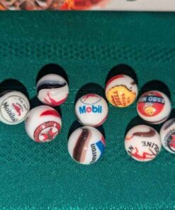ESSO, Texaco, Chevron, Shell; Vintage petroleum advertising marbles