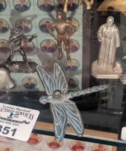 Dragonfly, C3P0, Pewter figures and bottle stopper