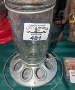 Vintage Glass Chicken Feeder