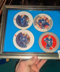 Framed Canada Post NHL All Stars commemorative coasters
