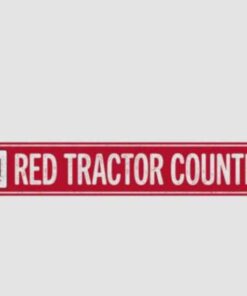 Red tractor country metal collector sign 36x6