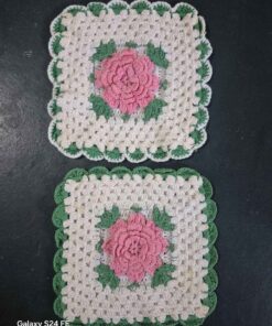 pair of homemade pot holders