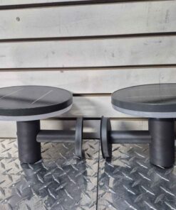 Black with white solar door post mount solar light