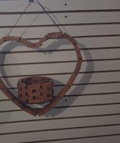 Wooden heart shaped hanging plant holder