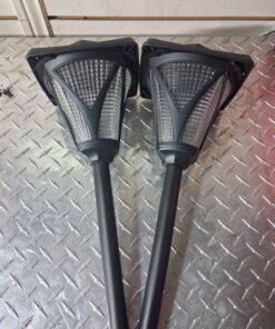Set of 2 big black solar pathway lights SQUARE
