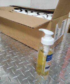 Case of partial bottles of sanitizer