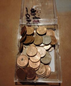 84 American and Canadian pennies