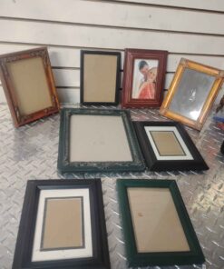 8 mostly wood picture frames