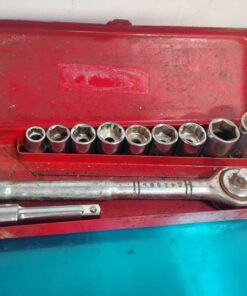 Assorted sockets in red case