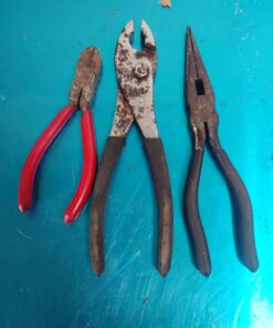 Needle nose pliers , slip joint pliers and side cutters