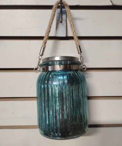 Blue hanging solar lantern